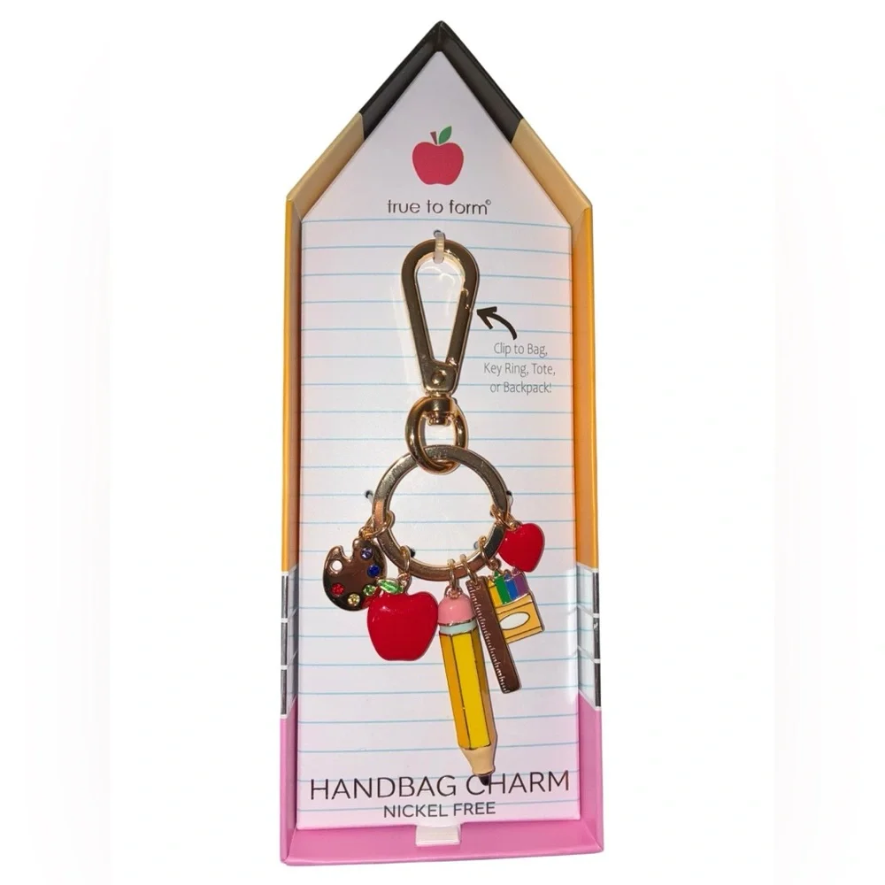 TRUE TO FORM Back to School Education-Theme Keychain and Bag/Purse Charm NEW NWT
